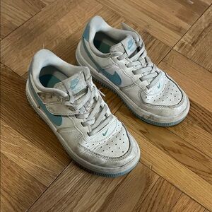 Nike Kids Force 1 White and blue Sneakers